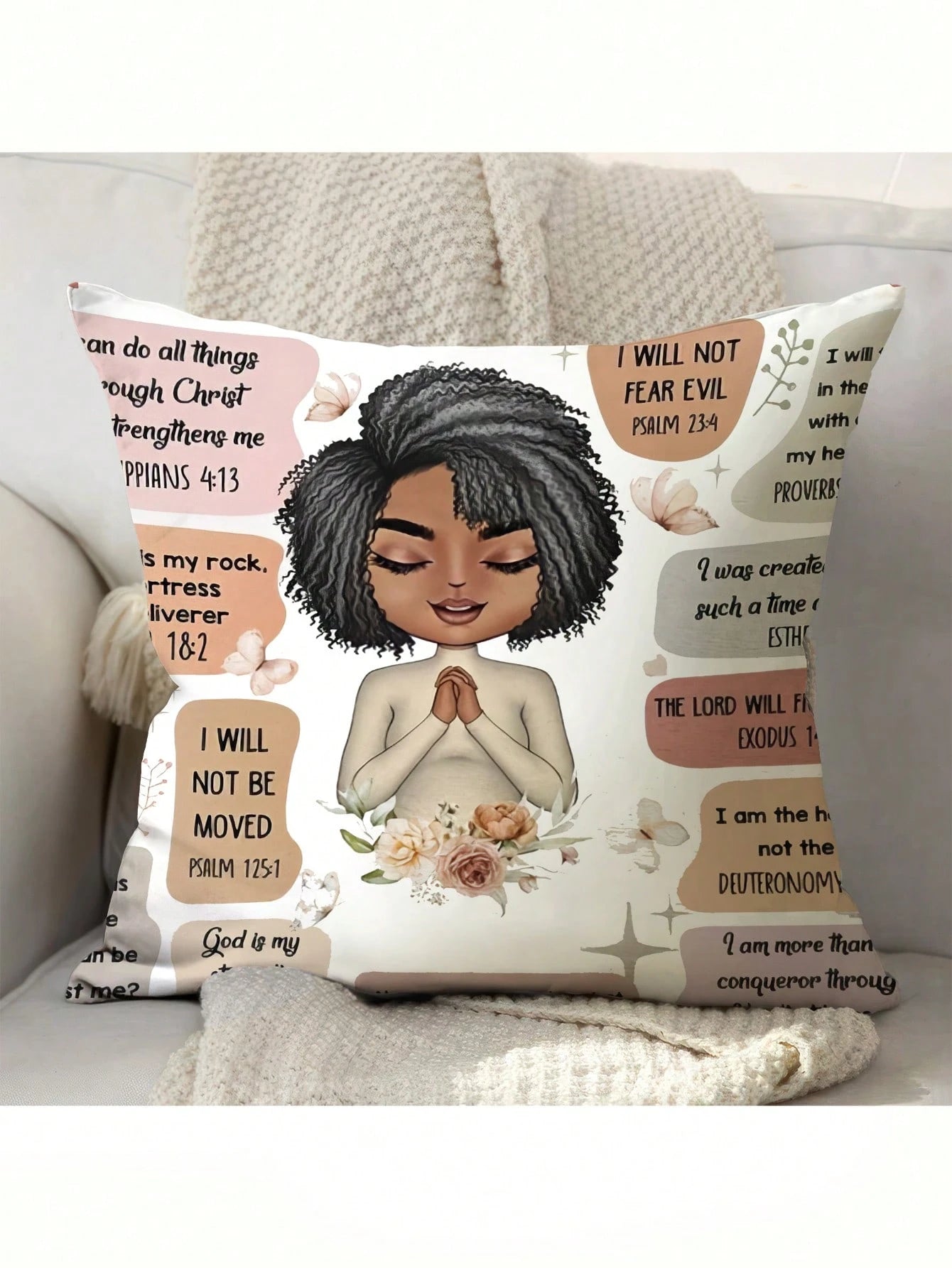 Inspirational 'My Daily Affirmation' 18x18" Plush Throw Pillow Cover- Single-Sided Print, Zip Closure, Hand Washable- Perfect For Living Room & Bedroom Decor
