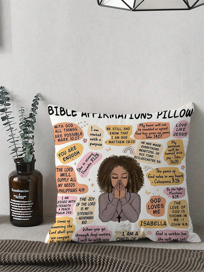 Inspirational 'My Daily Affirmation' 18x18" Plush Throw Pillow Cover- Single-Sided Print, Zip Closure, Hand Washable- Perfect For Living Room & Bedroom Decor