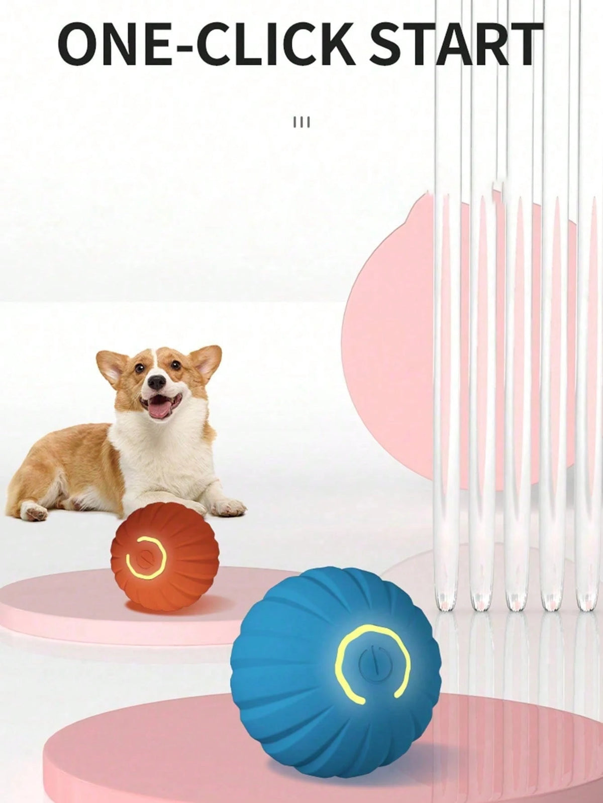 Interactive Dog Ball, Electric Ball Toy, Suitable For Small And Medium Dogs, Smart Dog Toy Ball, Electronic Interactive Pet Toy, Moving Ball, USB Charging, Automatic Movement And Bounce, Puppy Birthda