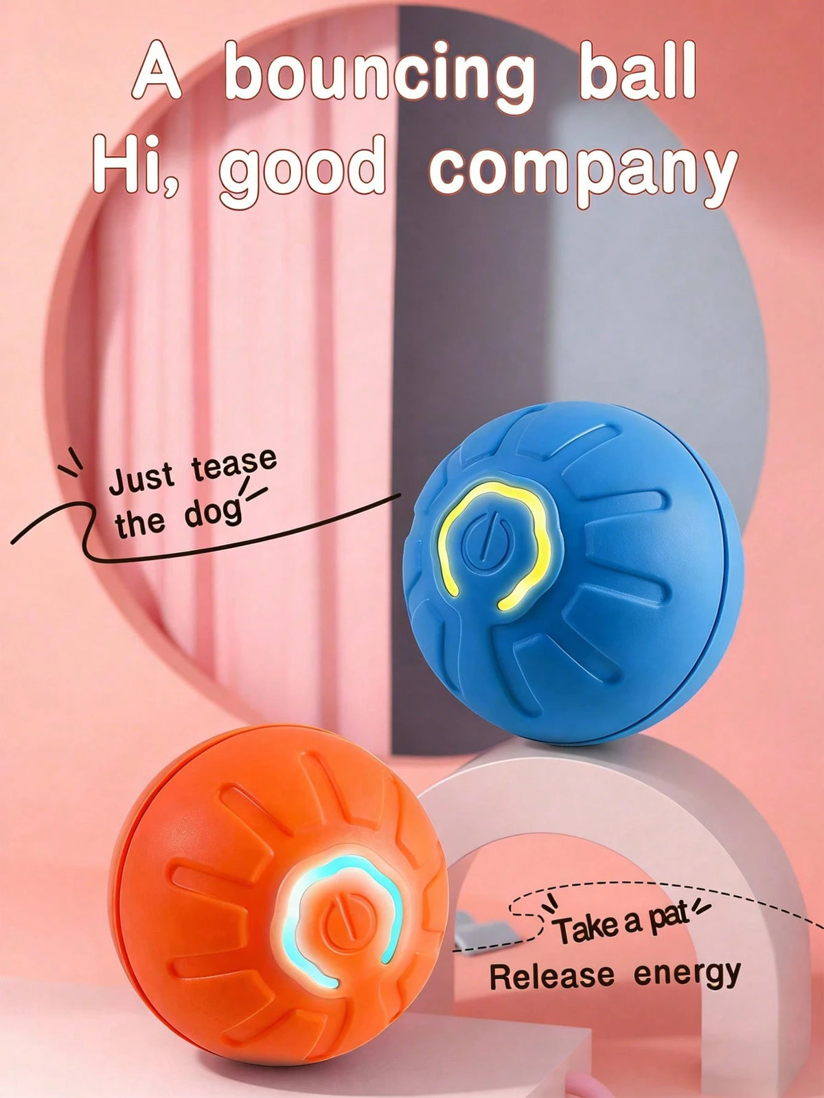 Interactive Dog Ball, Electric Ball Toy, Suitable For Small And Medium Dogs, Smart Dog Toy Ball, Electronic Interactive Pet Toy, Moving Ball, USB Charging, Automatic Movement And Bounce, Puppy Birthda