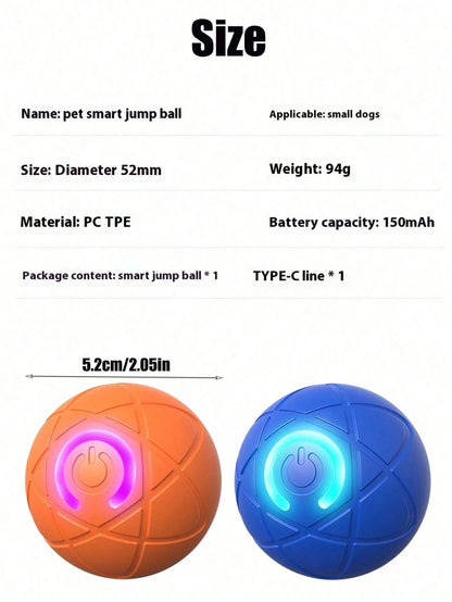 Interactive Dog Ball, Electric Toy Ball, Suitable For Small And Medium Dogs, Smart Dog Toy Ball, Electronic Interactive Pet Toy, Moving Ball, USB Interface, Automatic Moving Bouncing, Puppy Birthday G