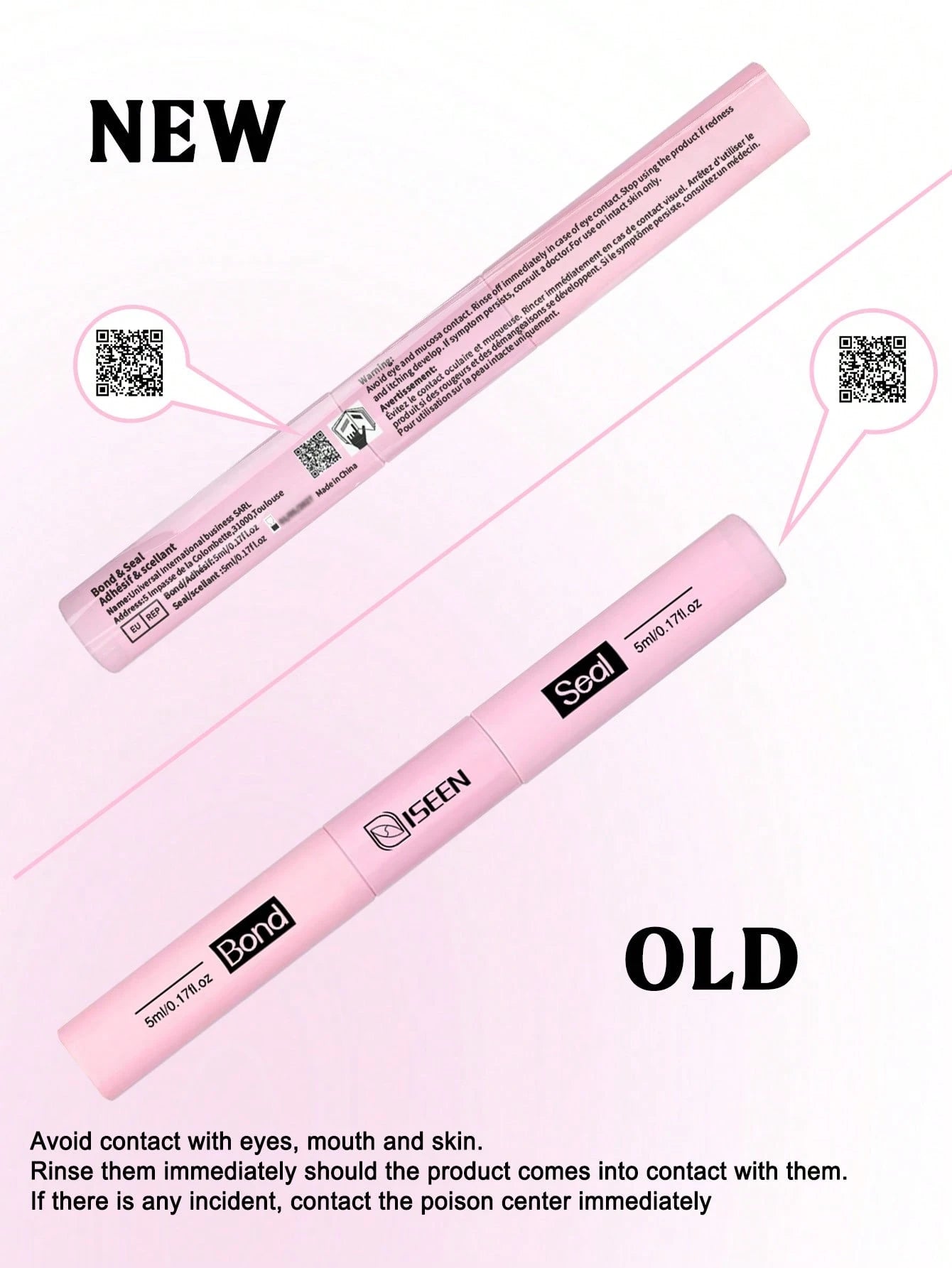 ISEEN 3pcs/2pcs/1pc Eyelash Glue And Sealant, 5ml Glue, 5ml Sealant, Strong Eyelash Adhesive, 2-In-1 Eyelash Glue And Sealant, Long-Lasting Eyelash Glue, All-Day Wear, 2-In-1 Eyelash Glue And Sealant
