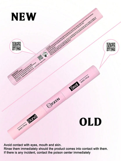 ISEEN 3pcs/2pcs/1pc Eyelash Glue And Sealant, 5ml Glue, 5ml Sealant, Strong Eyelash Adhesive, 2-In-1 Eyelash Glue And Sealant, Long-Lasting Eyelash Glue, All-Day Wear, 2-In-1 Eyelash Glue And Sealant