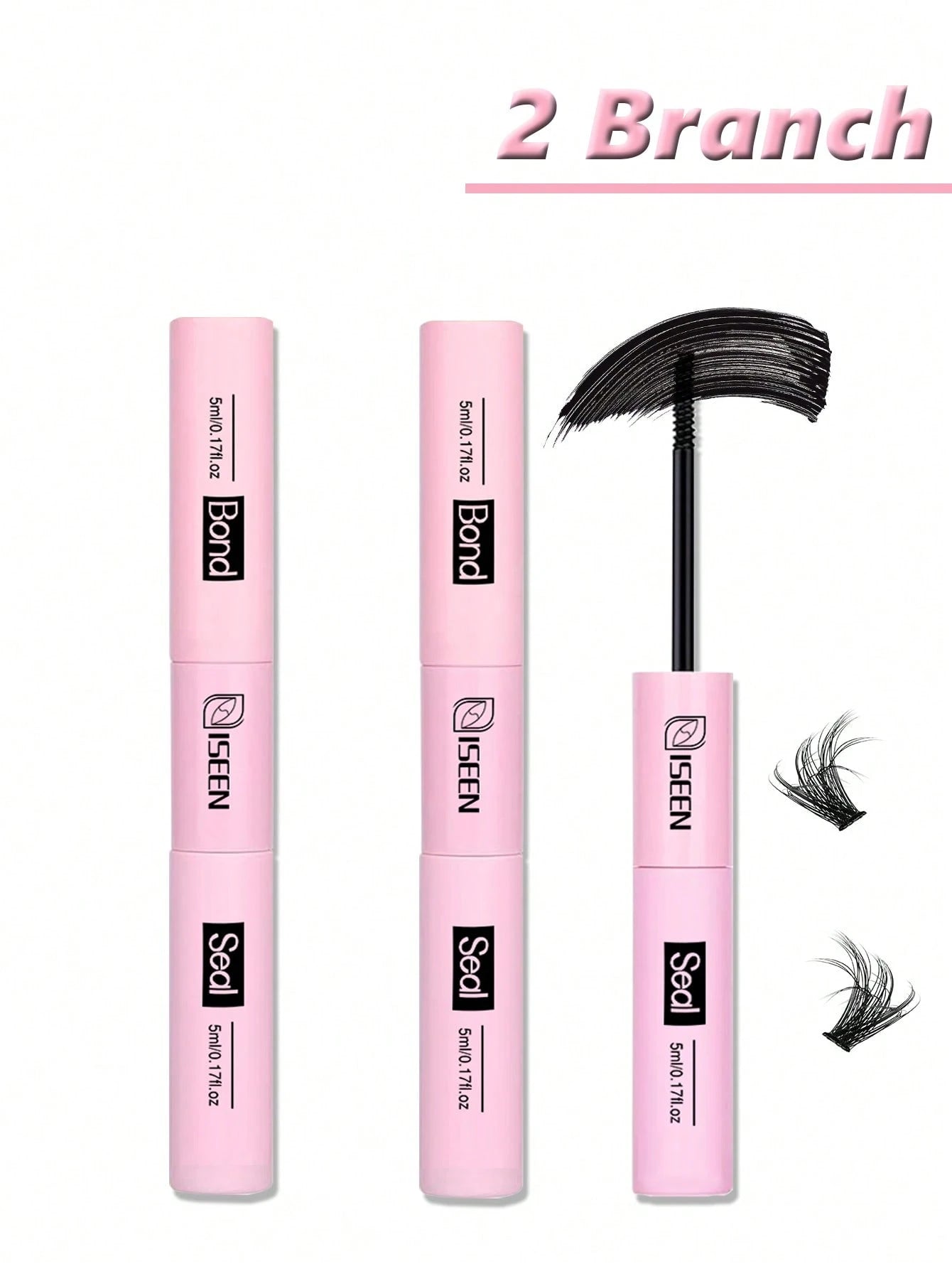 ISEEN 3pcs/2pcs/1pc Eyelash Glue And Sealant, 5ml Glue, 5ml Sealant, Strong Eyelash Adhesive, 2-In-1 Eyelash Glue And Sealant, Long-Lasting Eyelash Glue, All-Day Wear, 2-In-1 Eyelash Glue And Sealant