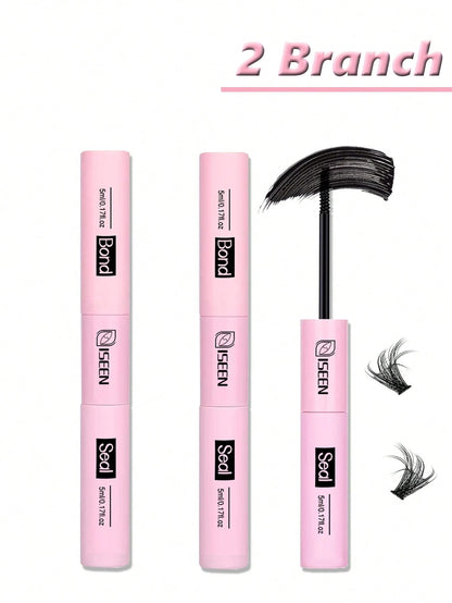 ISEEN 3pcs/2pcs/1pc Eyelash Glue And Sealant, 5ml Glue, 5ml Sealant, Strong Eyelash Adhesive, 2-In-1 Eyelash Glue And Sealant, Long-Lasting Eyelash Glue, All-Day Wear, 2-In-1 Eyelash Glue And Sealant