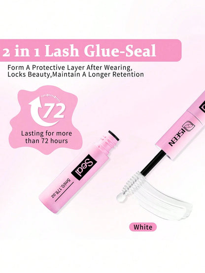 ISEEN 3pcs/2pcs/1pc Eyelash Glue And Sealant, 5ml Glue, 5ml Sealant, Strong Eyelash Adhesive, 2-In-1 Eyelash Glue And Sealant, Long-Lasting Eyelash Glue, All-Day Wear, 2-In-1 Eyelash Glue And Sealant