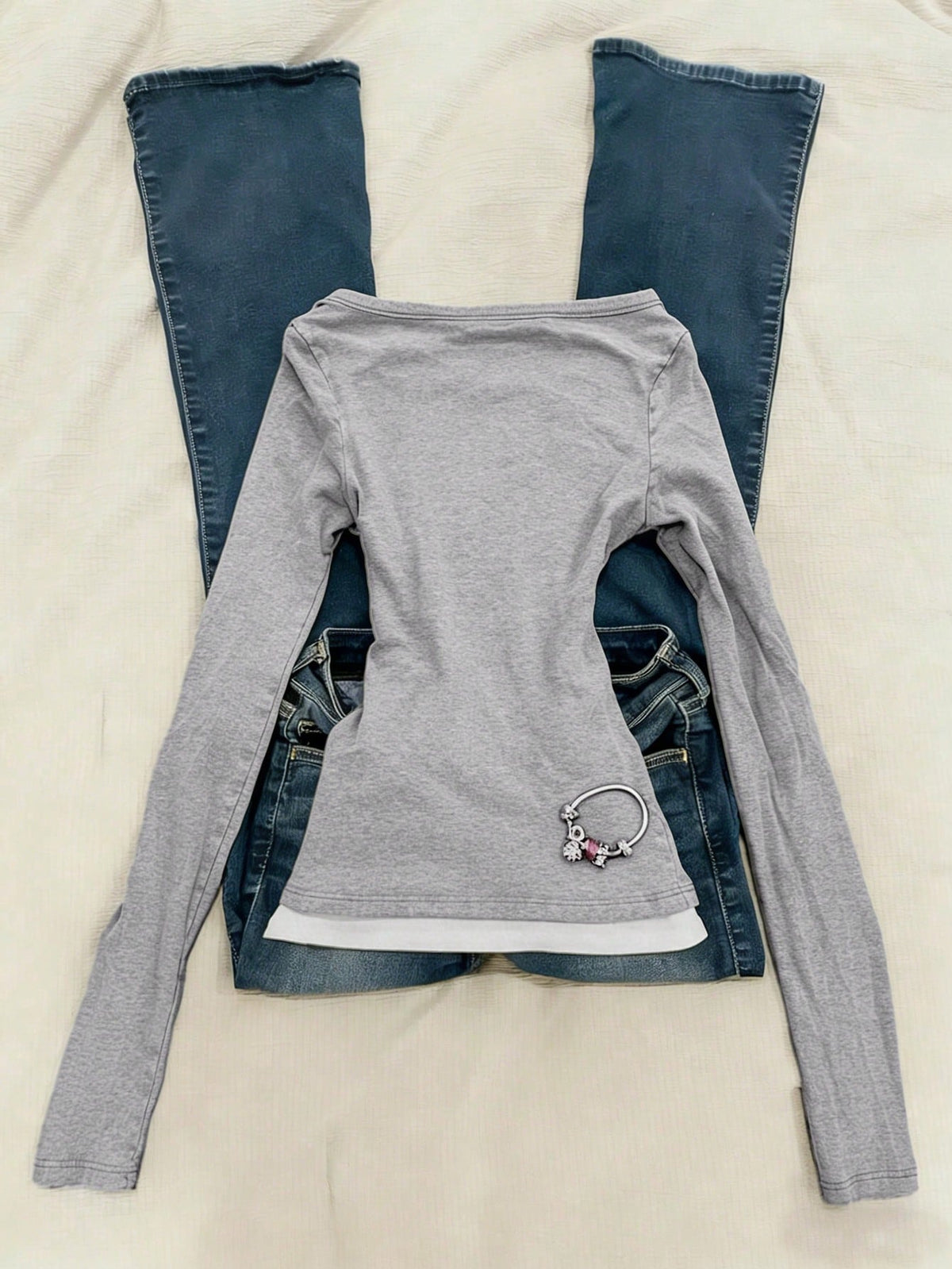 IslaSuriya 1pc Women's Slim Fit Long Sleeve 2 In 1 T-Shirt