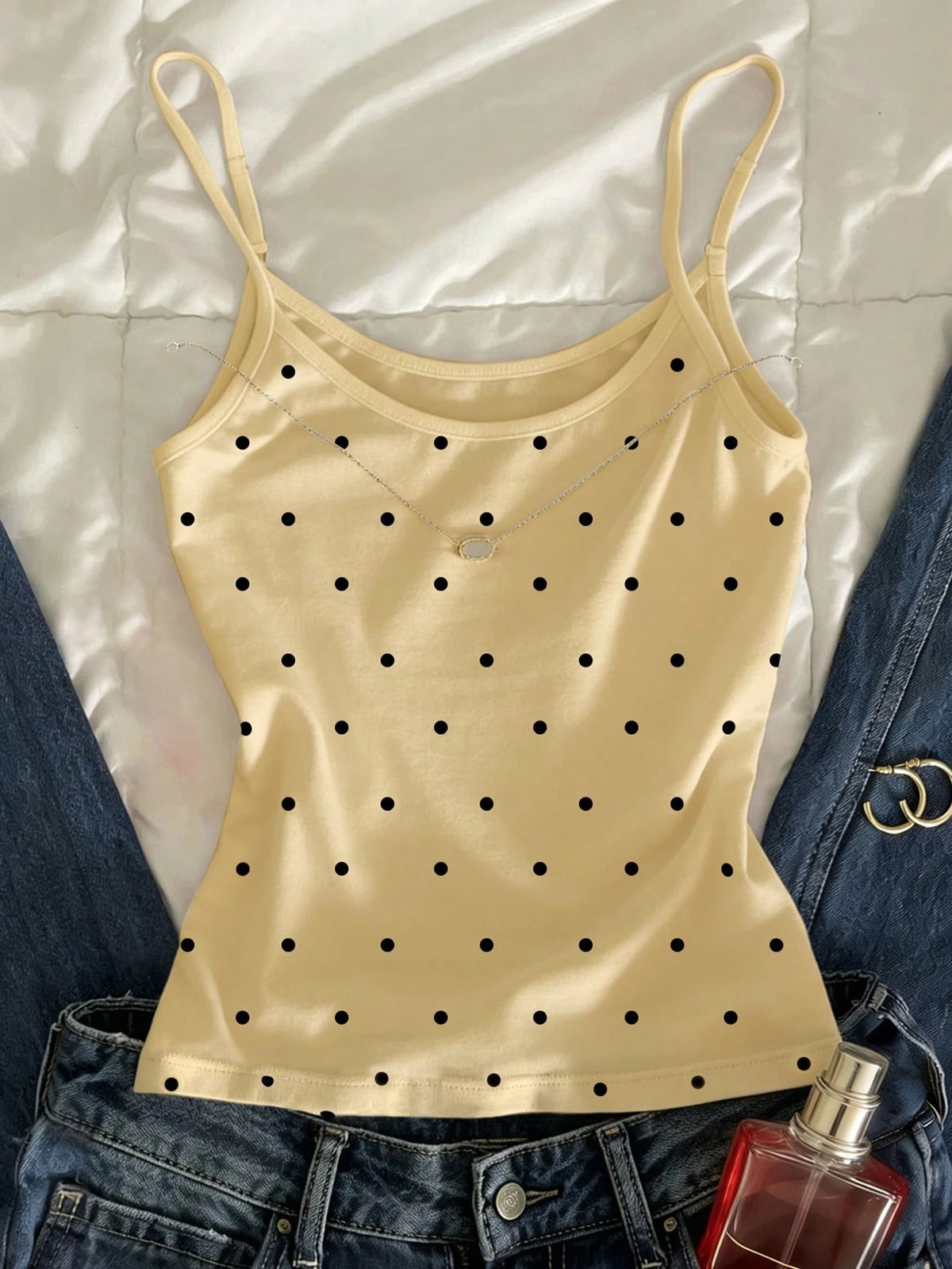 IslaSuriya Casual Versatile Polka Dot Print Camisole For Summer