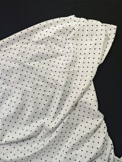 IslaSuriya Plus Size Summer Outing Polka Dot Print Off-Shoulder Fitted Top