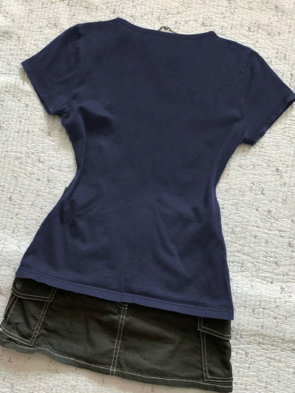 IslaSuriya Women's Casual Solid Color Fitted Waist T-Shirt, Summer