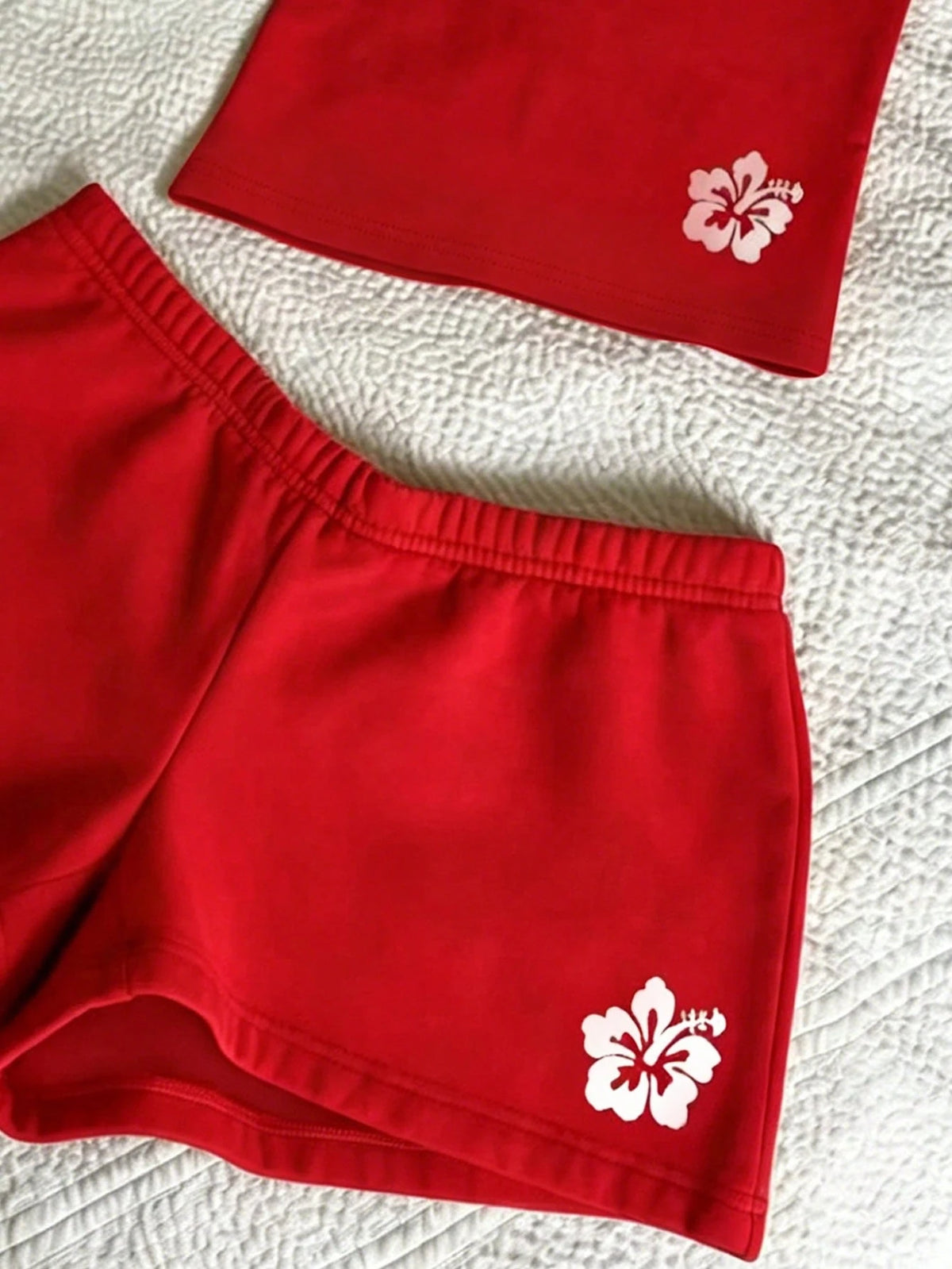 IslaSuriya Women's Summer Vacation Floral Print Bandeau Top And Shorts Set