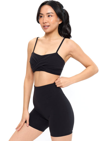 Ivy Wrap Sports Bra - Onyx Black