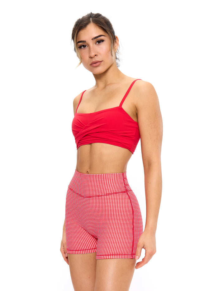 Ivy Wrap Sports Bra - Salsa Red