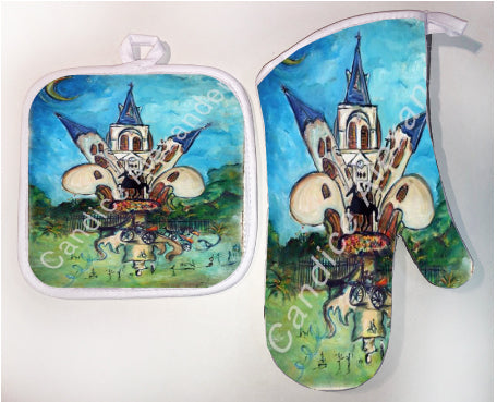 Pot Holder & Oven Mitt Set