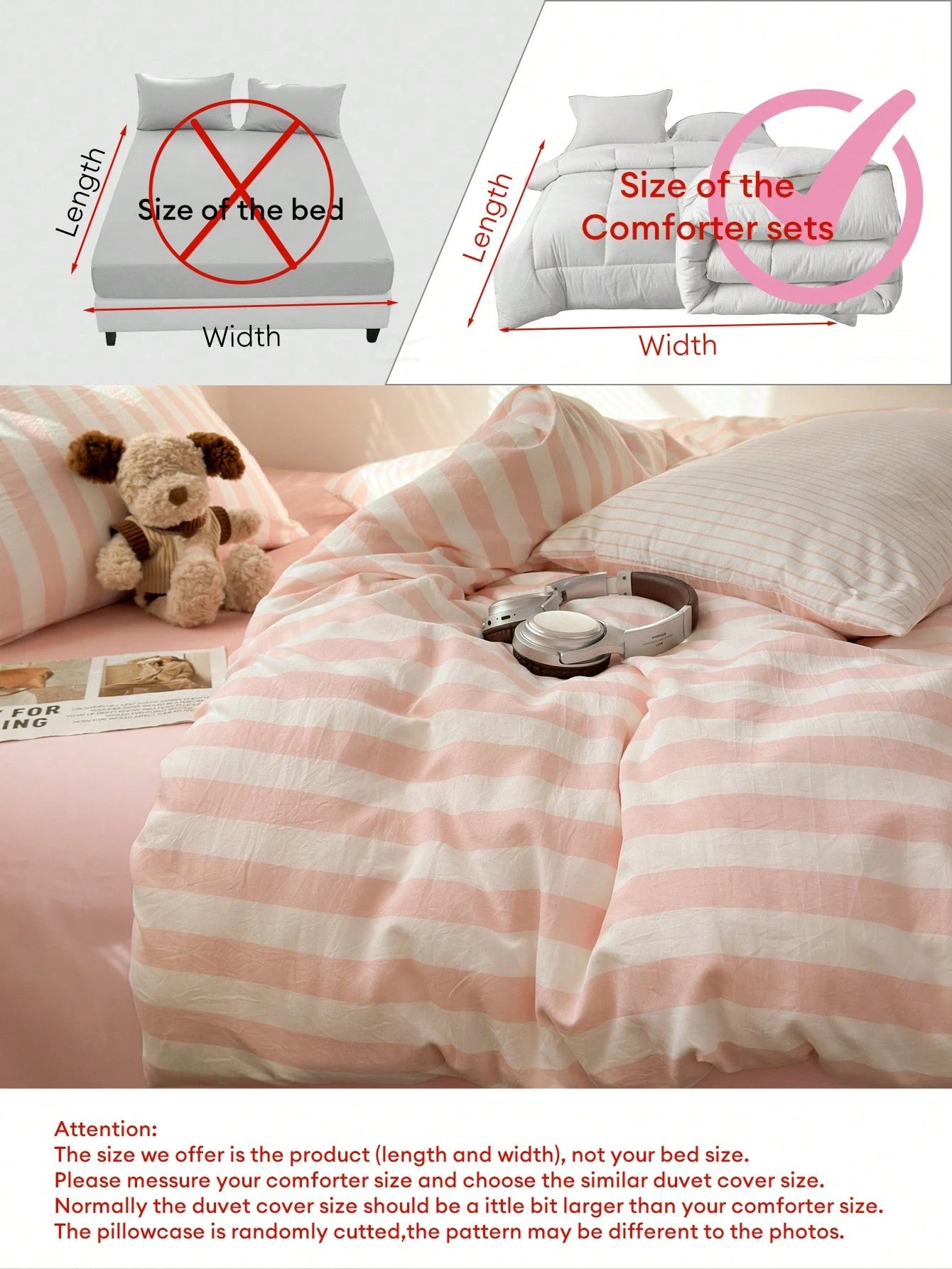 Japanese Minimalist Morandi Peach Pink 3-Piece Washable Polyester Duvet Cover Set, Suitable For All Seasons, Machine Washable, Multiple Sizes Available, Includes 1 Duvet Cover And 2 Pillowcases, Duvet