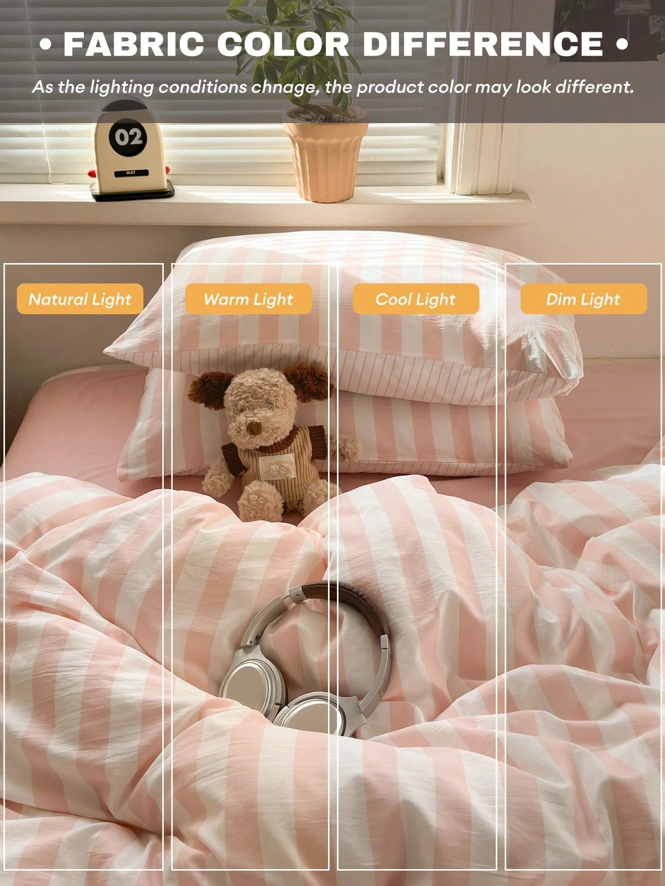 Japanese Minimalist Morandi Peach Pink 3-Piece Washable Polyester Duvet Cover Set, Suitable For All Seasons, Machine Washable, Multiple Sizes Available, Includes 1 Duvet Cover And 2 Pillowcases, Duvet