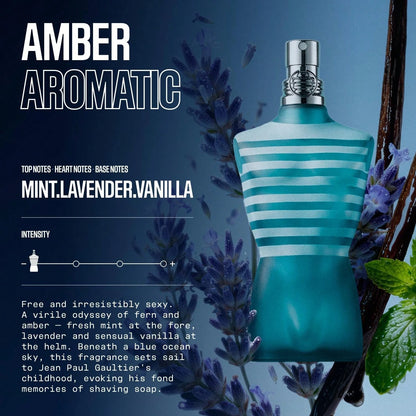 Jean Paul Gaultier Le Male Eau De Toilette- Long Lasting Amber Aromatic Cologne For Men With Fresh Mint, Lavender & Sensual Vanilla- Luxury Men's Cologne Spray