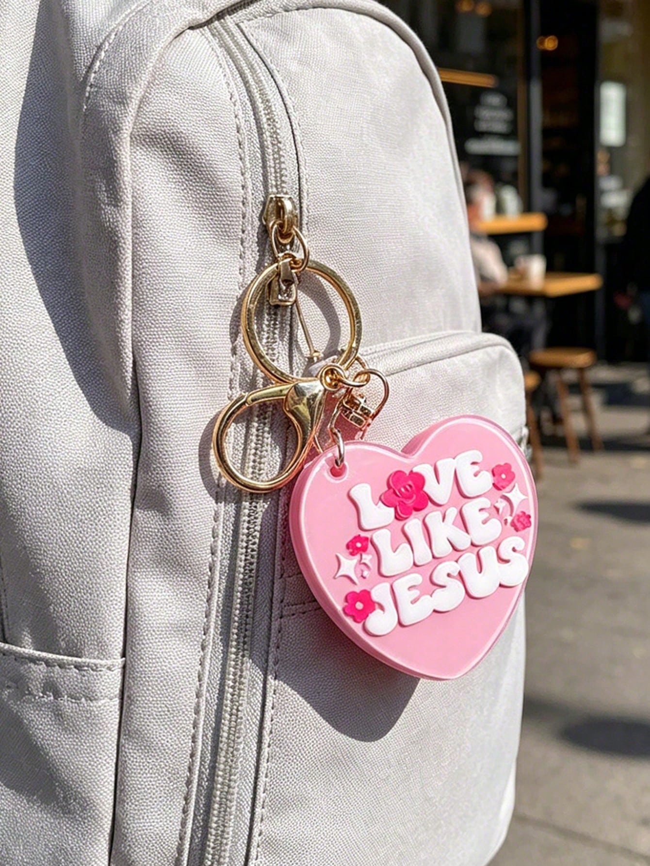Jesus-Like Heart-Shaped Keychain- Stainless Steel- For Men- Perfect Gift For Religious People And Christian Men- Backpack Accessories, Keychain, Wallet, Car Key Chain, Earphone Case Accessory, Fas