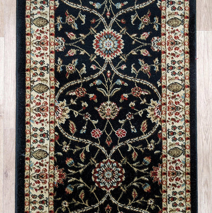 Rug Depot Home Stair Runners Jewel Black Stair Runner 26in x1 Ft Sold By The Foot