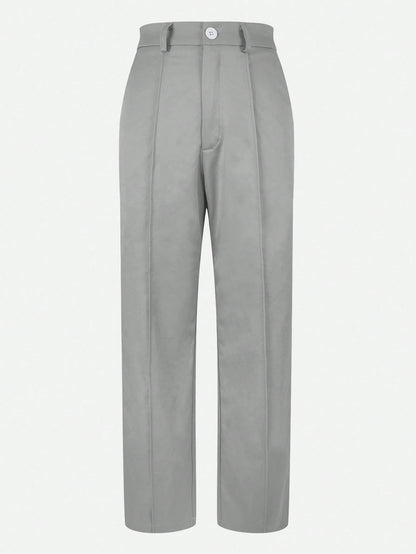Jisfaneya Women's (No Belt) Solid-Color Pants With Side Pockets And Zippers-Elegant And Casual For The Office And Commute