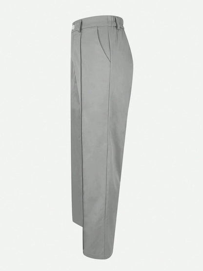 Jisfaneya Women's (No Belt) Solid-Color Pants With Side Pockets And Zippers-Elegant And Casual For The Office And Commute
