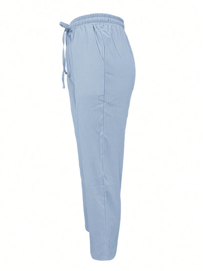 Jisfaneya Women's Solid-Color Drawstring Waist Casual Pants With Pockets