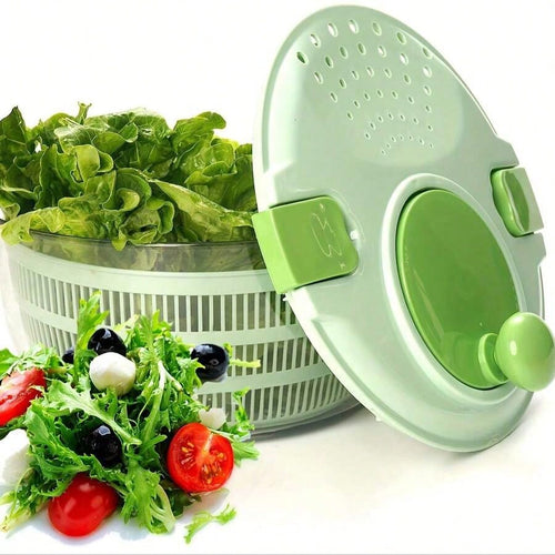 Joined High-Speed Salad Spinner With Storage Lid, Drain, Bowl, And Colander- Quick And Easy Multi-Use Lettuce Spinner, Vegetable Dryer, Fruit Washer