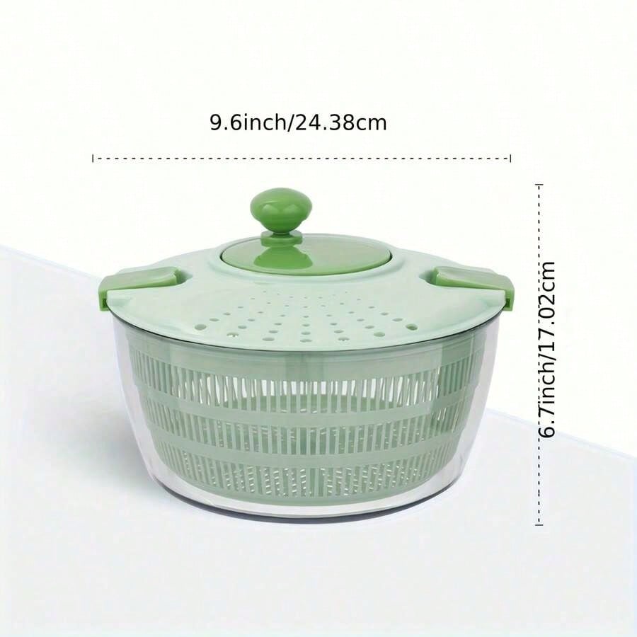 Joined High-Speed Salad Spinner With Storage Lid, Drain, Bowl, And Colander- Quick And Easy Multi-Use Lettuce Spinner, Vegetable Dryer, Fruit Washer