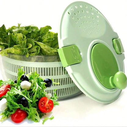 Joined High-Speed Salad Spinner With Storage Lid, Drain, Bowl, And Colander- Quick And Easy Multi-Use Lettuce Spinner, Vegetable Dryer, Fruit Washer