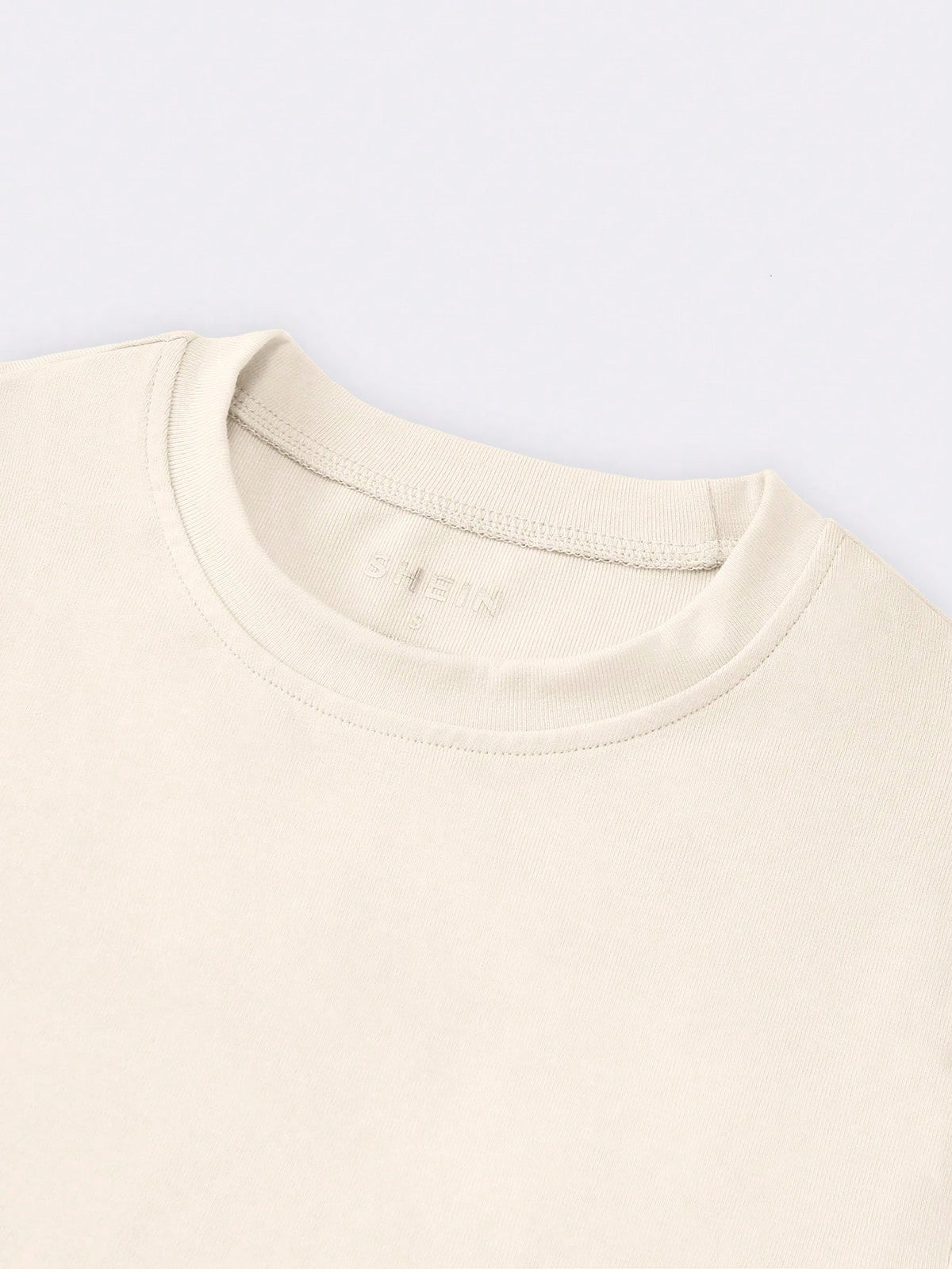 Jouncy Women's Solid Color Fitted Crew Neck T-Shirt, Minimalist Fashion Casual Daily Wear