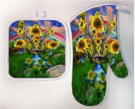 Pot Holder & Oven Mitt Set