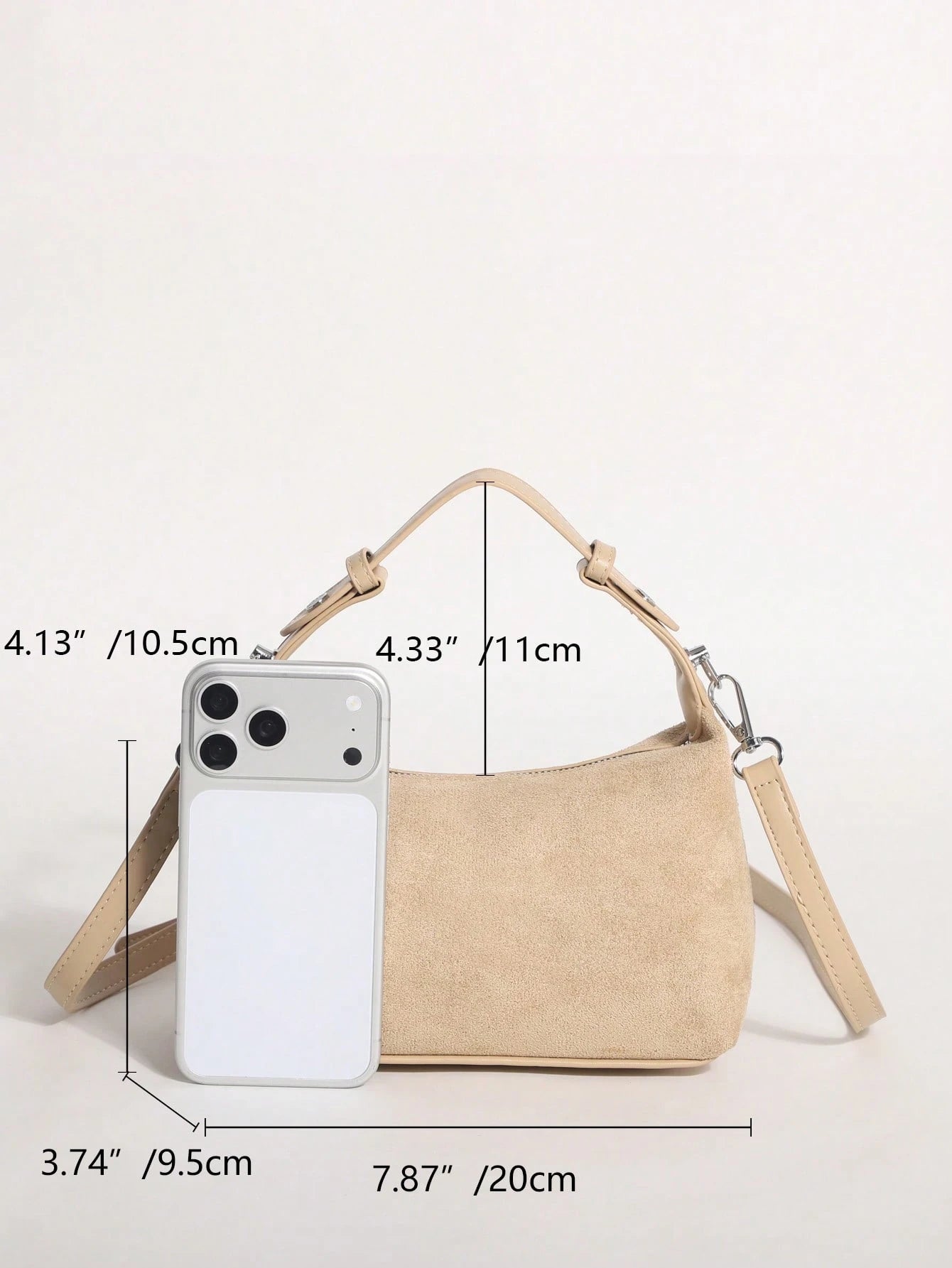 Khaki Fashion Suede Texture Dumpling Bag Minimalist Handbag Versatile Shoulder Crossbody Bag For Commuting Shopping And Dating
