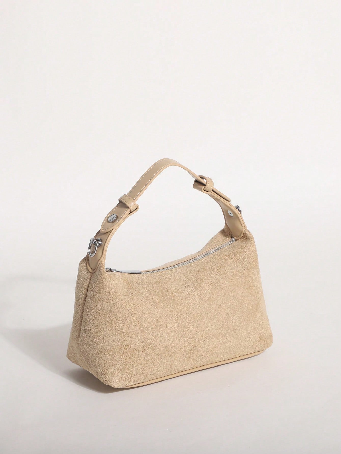 Khaki Fashion Suede Texture Dumpling Bag Minimalist Handbag Versatile Shoulder Crossbody Bag For Commuting Shopping And Dating