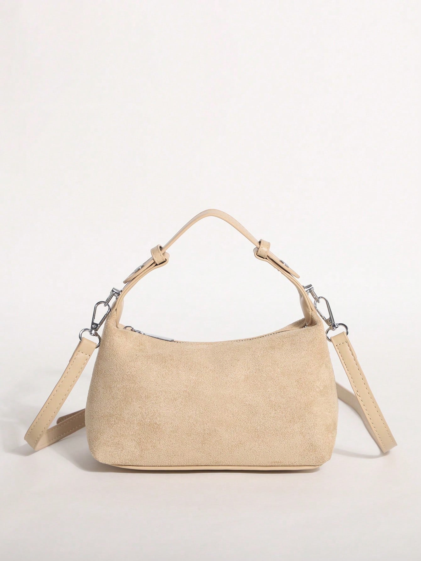 Khaki Fashion Suede Texture Dumpling Bag Minimalist Handbag Versatile Shoulder Crossbody Bag For Commuting Shopping And Dating