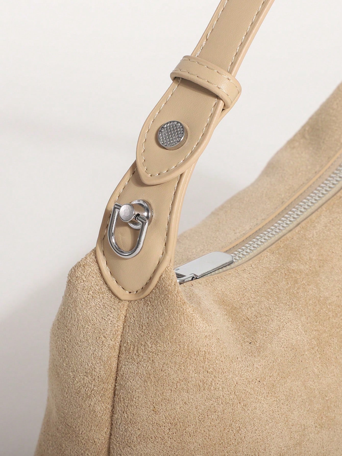 Khaki Fashion Suede Texture Dumpling Bag Minimalist Handbag Versatile Shoulder Crossbody Bag For Commuting Shopping And Dating