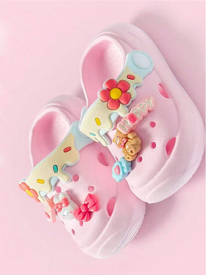 Kids Cute Fashion Slippers, Toddlers' Indoor Soft Bottom Shoes, Girls' Summer Outdoor Closed Toe Beach Sandals