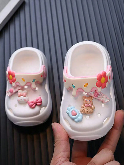 Kids Cute Fashion Slippers, Toddlers' Indoor Soft Bottom Shoes, Girls' Summer Outdoor Closed Toe Beach Sandals