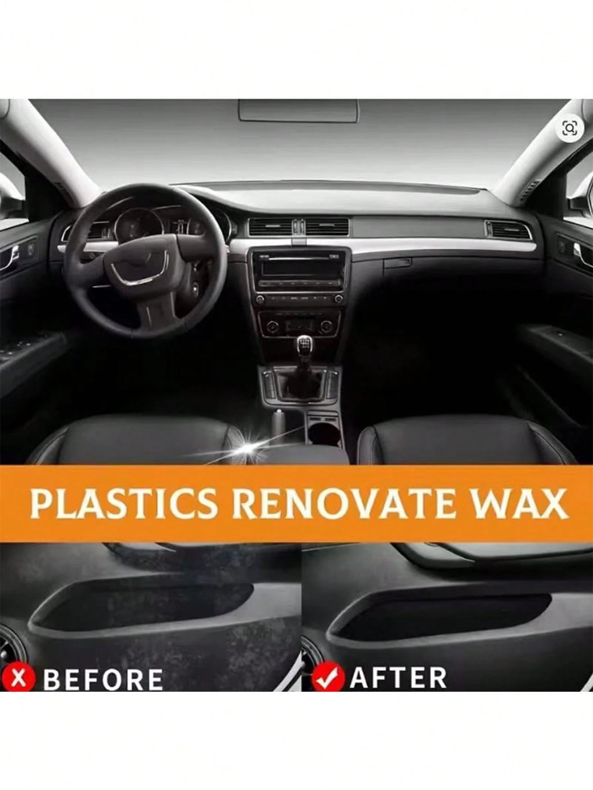 KineShineX Car Interior Polishing And Restoration Paste; Wax For Polishing And Touch-Up On Steering Wheels, Center Consoles, Dashboards, And Leather Seats; Scratch Repair Paste For Plastic Parts And B