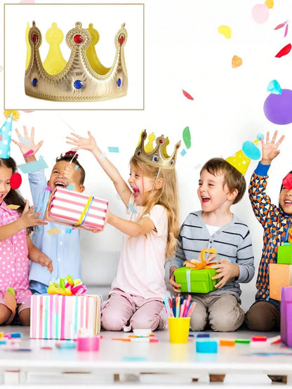 King Crown Birthday Hats For Boys Girls, Royal Birthday Crown Party Hats Set, Suitable For Birthday, Baby Shower, Kids Party- Classroom School Party Supplies, Fit For Birthday Party And Stage Perform