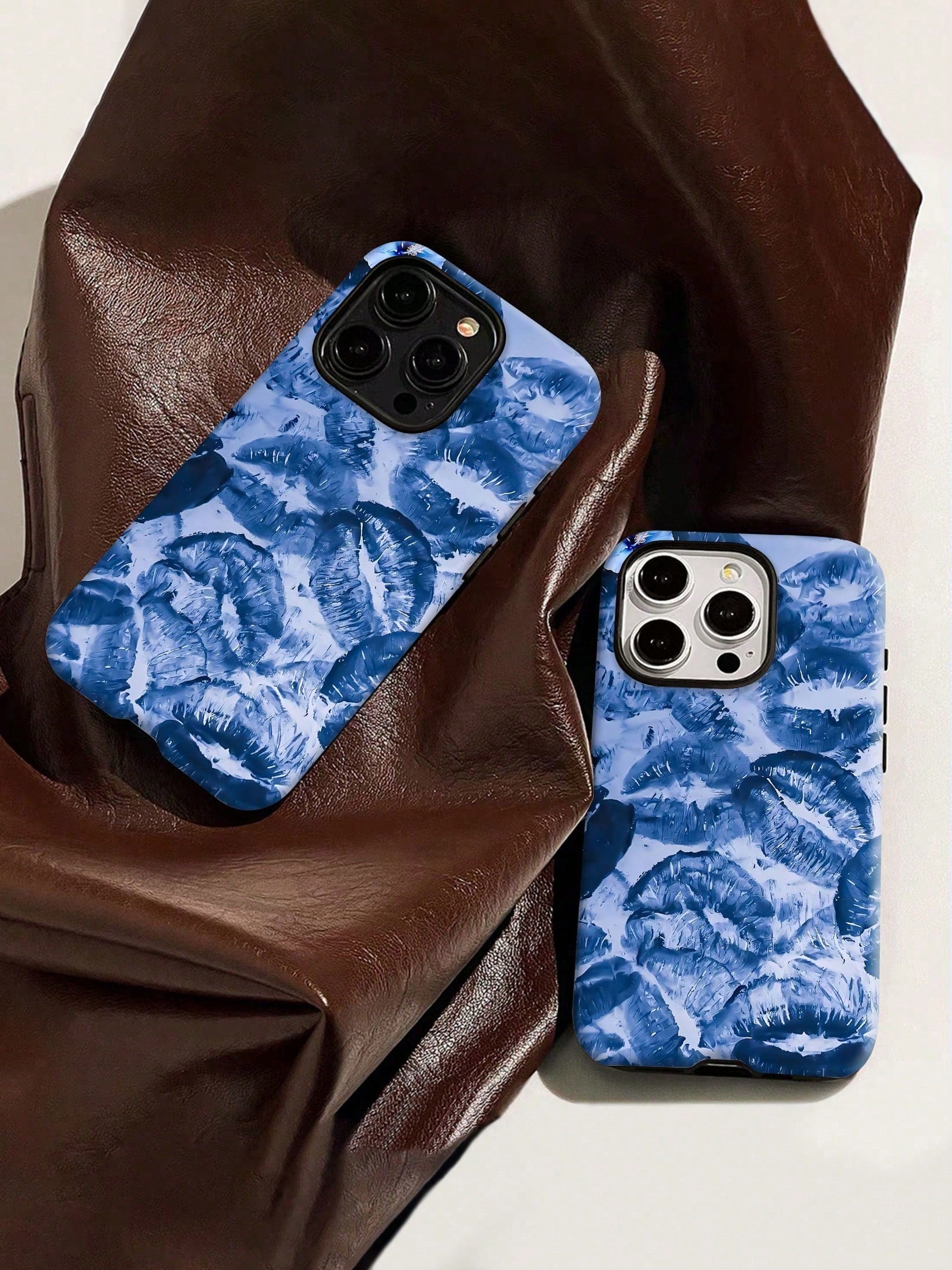 Kiss Mobile Phone Case, Designed With Blue Lips And Floral Accents, Suitable For IPhone 16, 15, 14, 13, 12 And 11 Pro Models, Made Of TPU Material, And Provides Shockproof Protection. Ideal For Romant