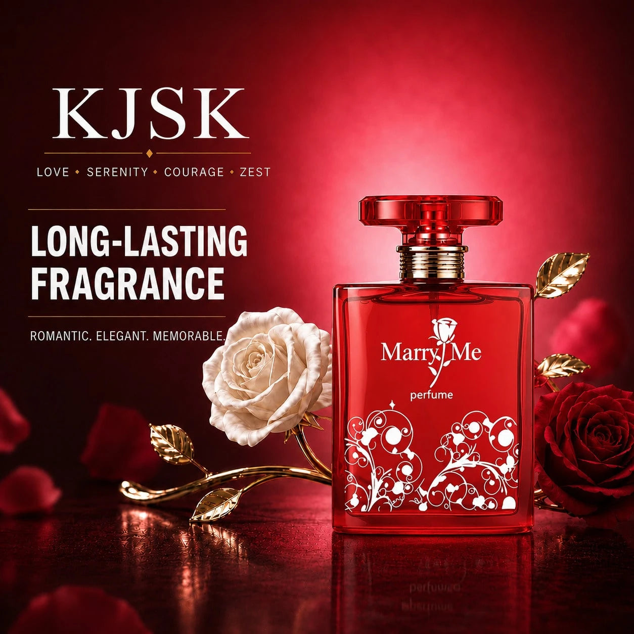KJSK Red Lady Perfume, Floral Fragrance For Romantic Women, Lasts For 4-8 Hours, With A Concentration Of 15%-25%