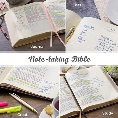 KJV Holy Bible, Note-Taking Bible, Faux Leather Hardcover- King James Version, Brown/Pink (KJV Note-Taking Editions)
