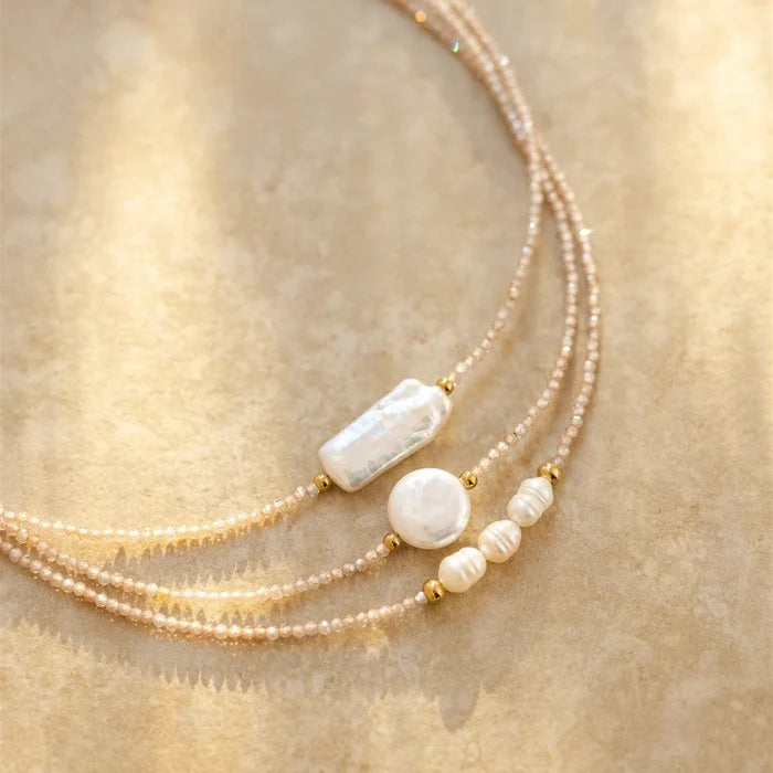 Koa Necklace - Rectangle Pearl