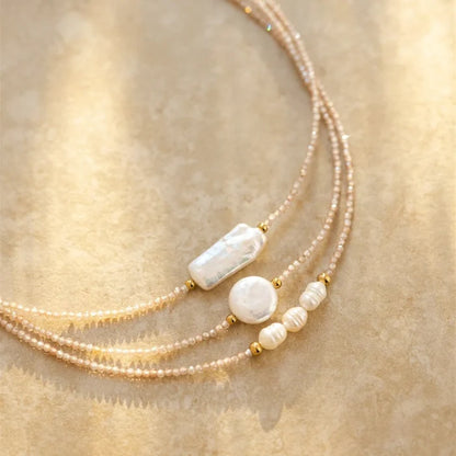 Koa Necklace - Rectangle Pearl