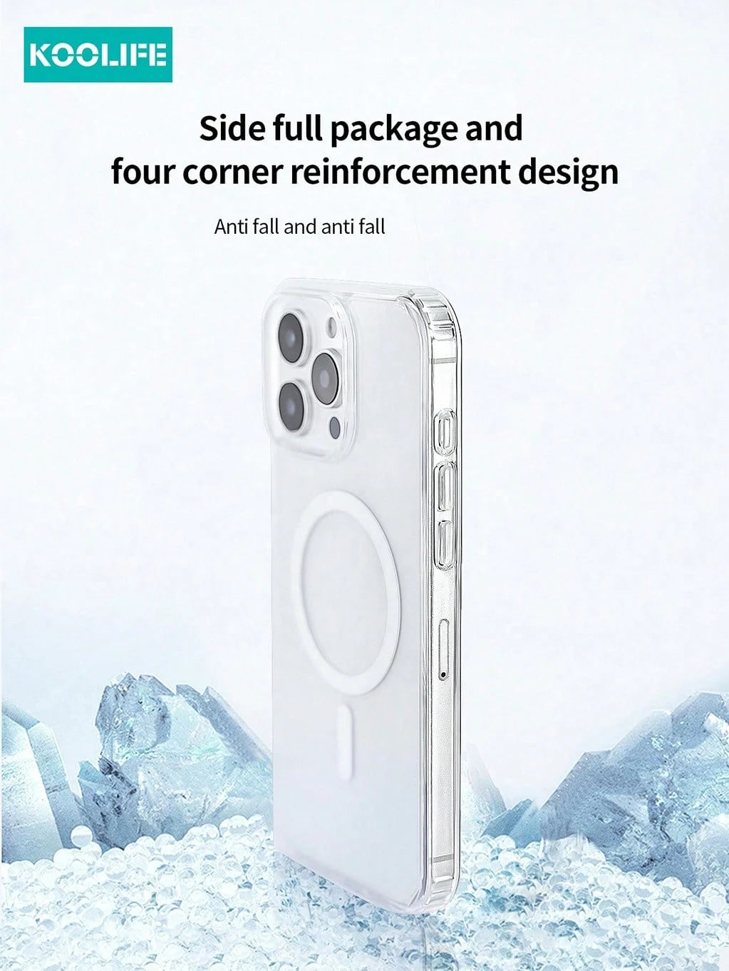 Koolife 1pc Magnetic Wireless Charging High Transparency Anti-Drop Phone Protective Case PC Back Panel + TPU Four-Corner Anti-Drop Transparent Material For Iphone18pro/18pro Max/17ProMax/Apple 17/Appl