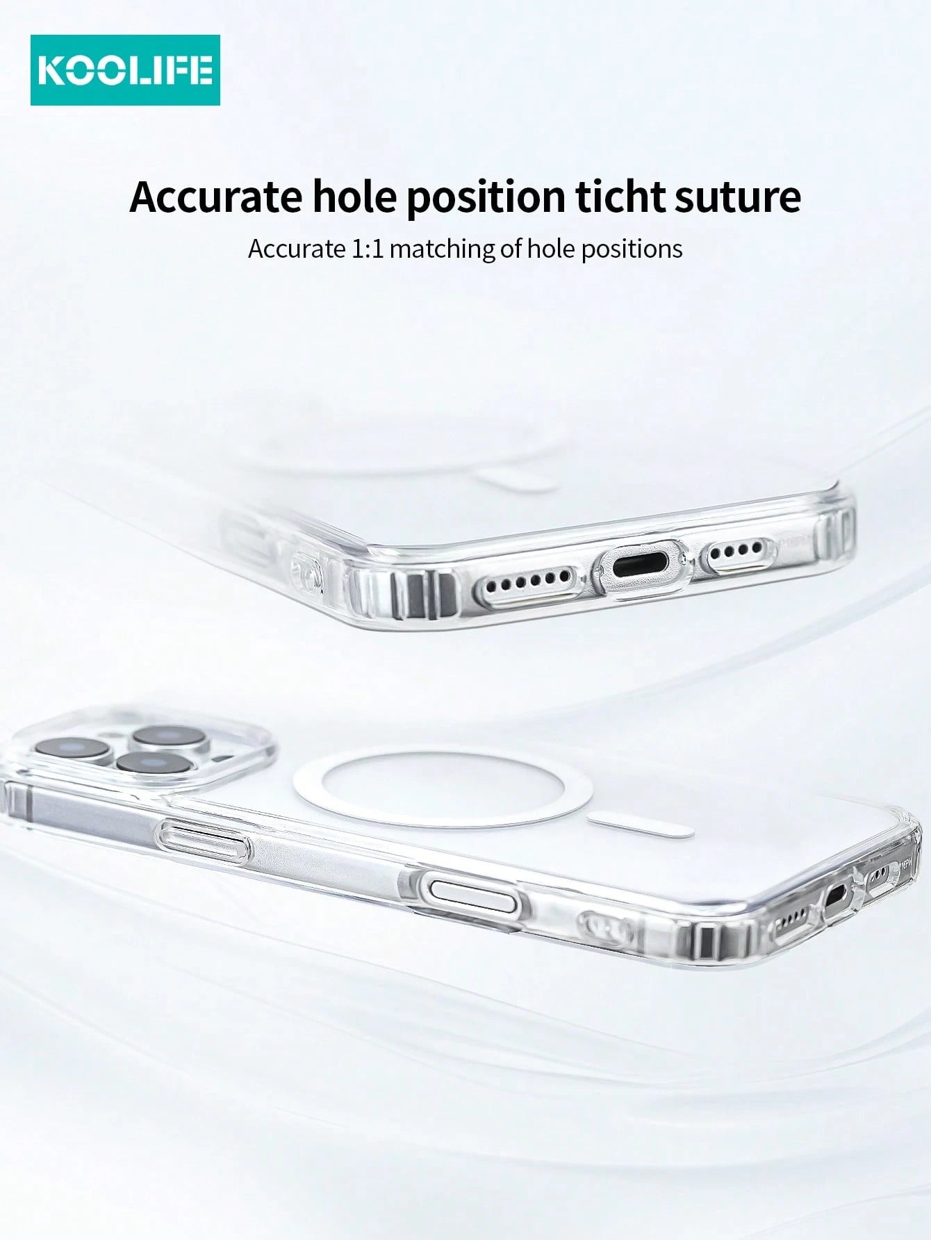 Koolife 1pc Magnetic Wireless Charging High Transparency Anti-Drop Phone Protective Case PC Back Panel + TPU Four-Corner Anti-Drop Transparent Material For Iphone18pro/18pro Max/17ProMax/Apple 17/Appl