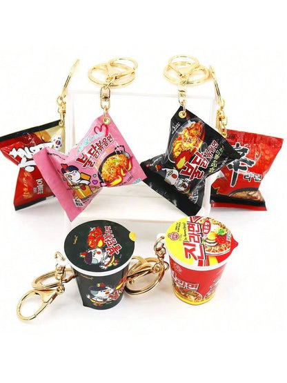 Korean Simulation Snack Bag Keychain Turkey Noodles Instant Noodles Pendant Fun Food Miniature