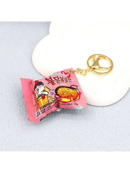 Korean Simulation Snack Bag Keychain Turkey Noodles Instant Noodles Pendant Fun Food Miniature