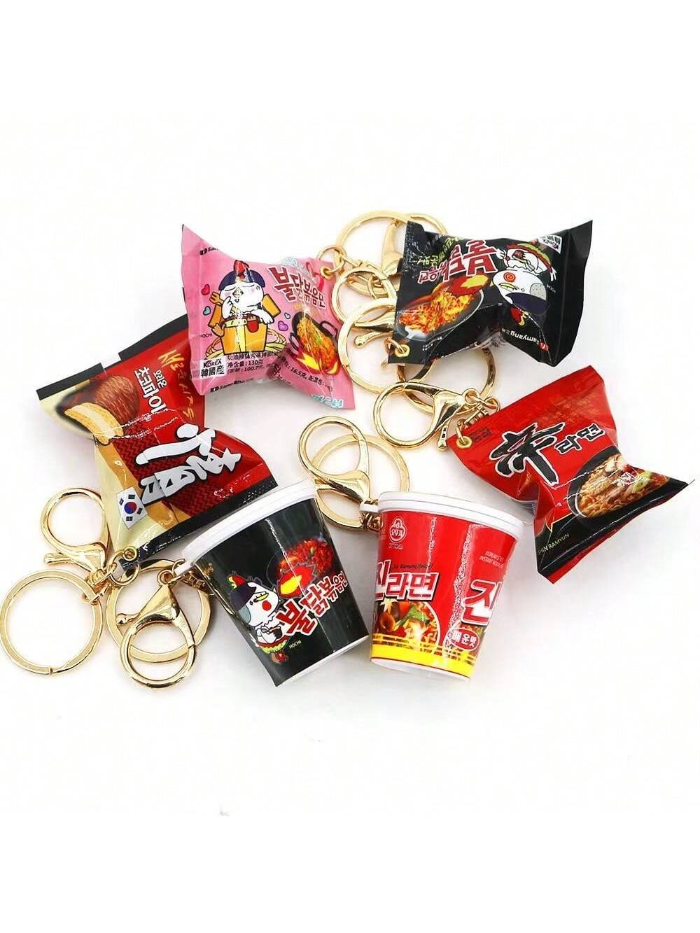 Korean Simulation Snack Bag Keychain Turkey Noodles Instant Noodles Pendant Fun Food Miniature
