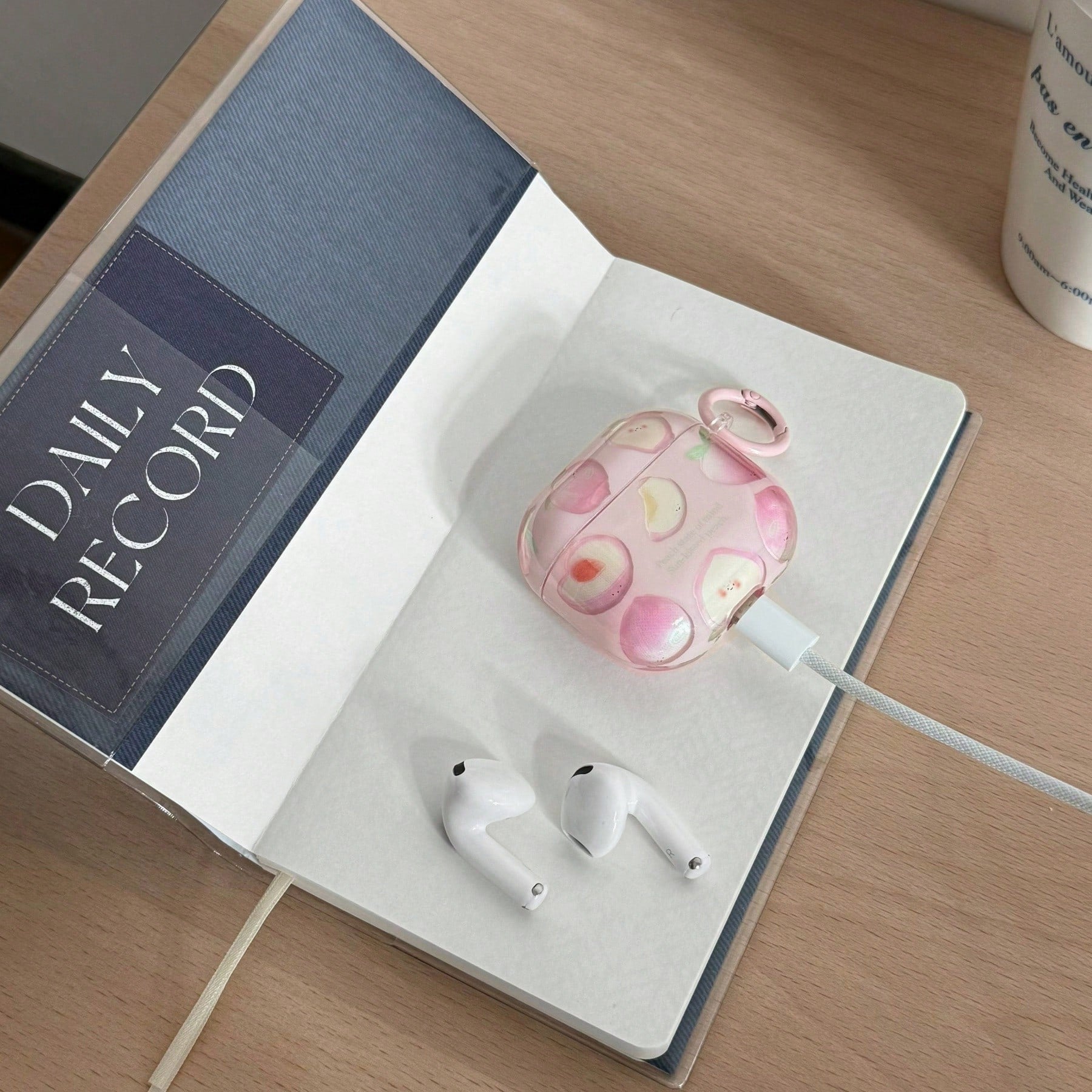 Korean Style Minimalist Peach Earphone Case Compatible With AirPods 4, Cute Earphone Cover Compatible With Apple 2, 3, New Protective Case With Pendant Compatible With Airpods Pro 3, Korean Style Earp